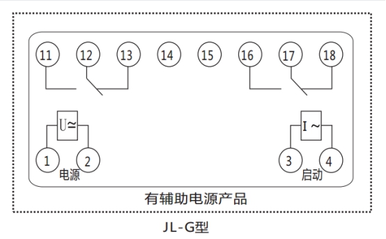 繼電器內部端子外引接線圖(正視)