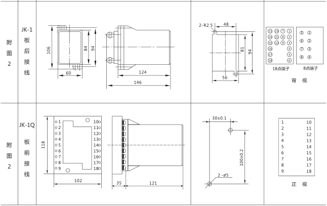 HJS(ZSJ)-10直流斷電延時繼電器外形及開孔尺寸圖片二