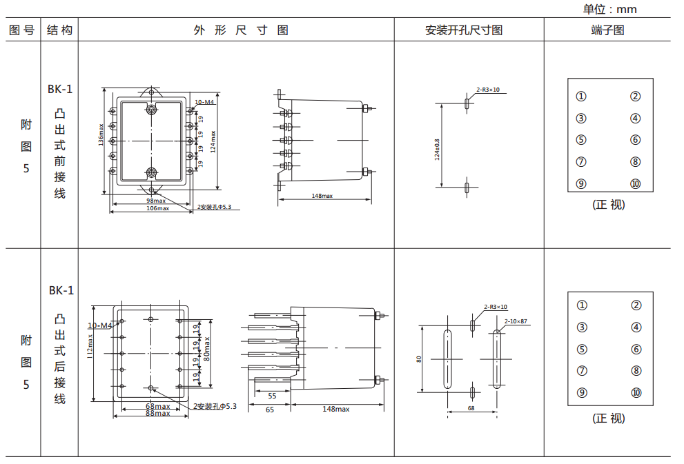 DZB-138帶保持中間繼電器外形及開孔尺寸