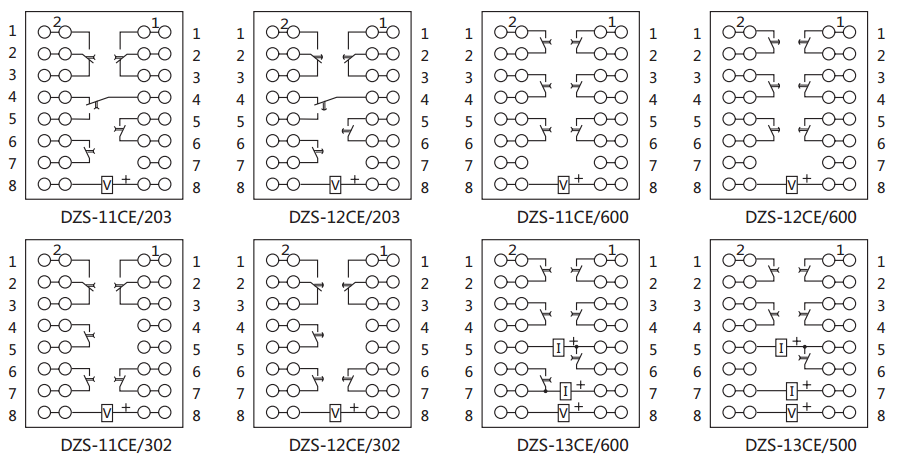 DZS-13CE延時中間繼電器內部接線圖及外引接線圖